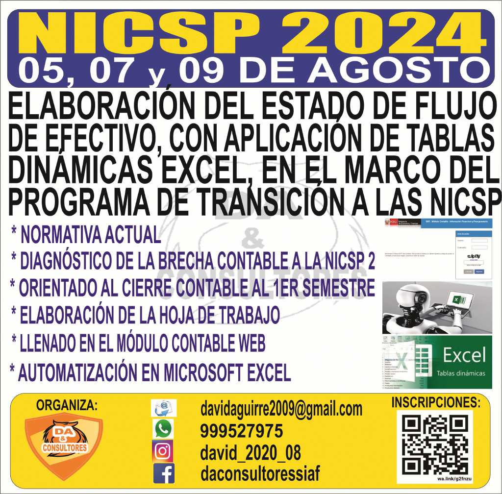 ELABORACIÓN DEL ESTADO DE FLUJO DE EFECTIVO CON APLICACIÓN DE TABLAS DINÁMICAS EN MS EXCEL